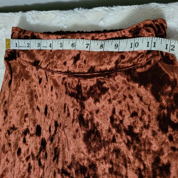 Silverado Velvet Flare Bell Bottom Pants Womens Size Medium Brown Fringed - Picture 7 of 10